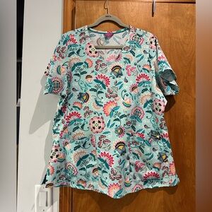 Vera Bradley Multicolor Floral Short Sleeve Top